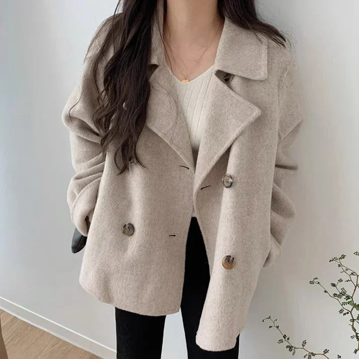 ModeGeist | Mantel - Wolle - Doppelt-Geknöpft - Oversized Fit - Klassiker Schnitt