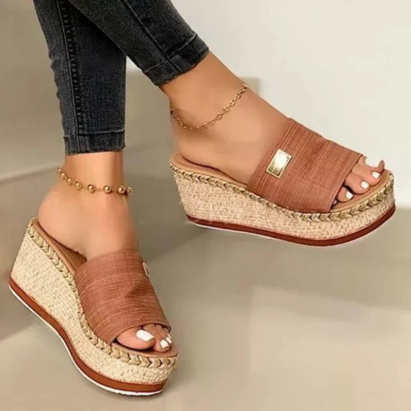Damen Aurora® Keilsandaletten mit High Heels und dicker Sohle