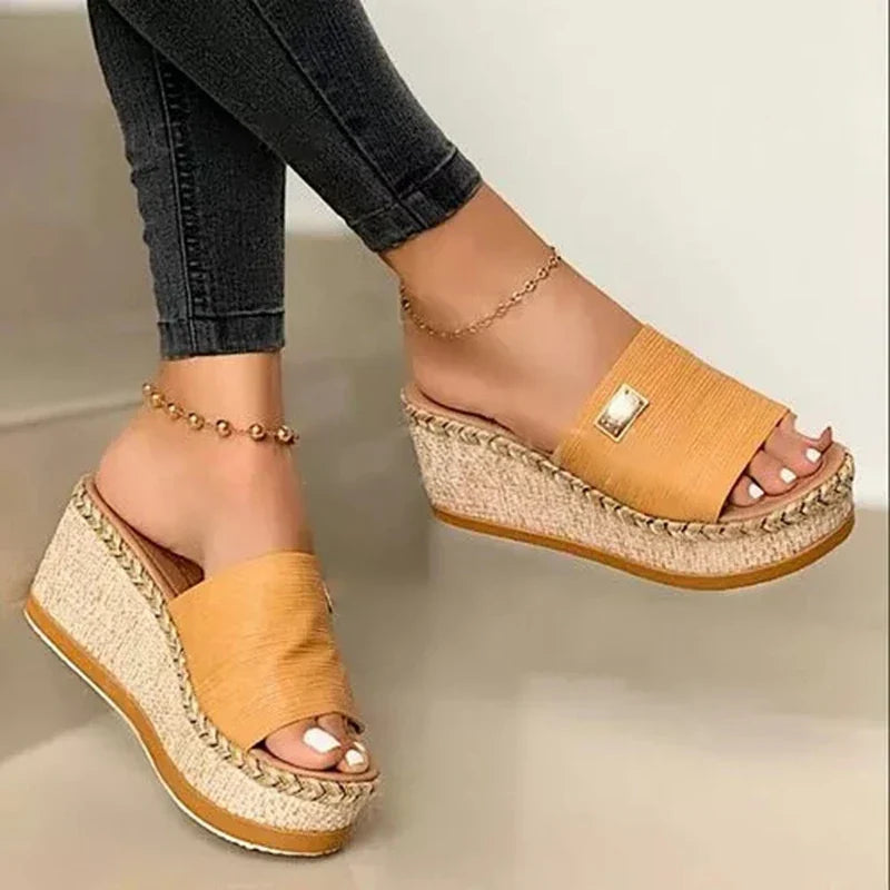 Damen Aurora® Keilsandaletten mit High Heels und dicker Sohle