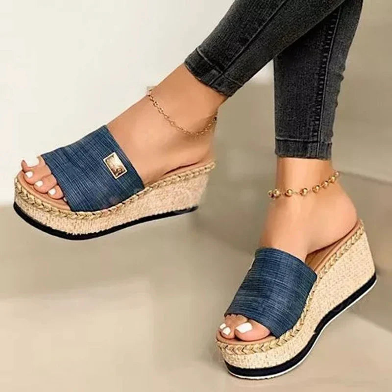 Damen Aurora® Keilsandaletten mit High Heels und dicker Sohle