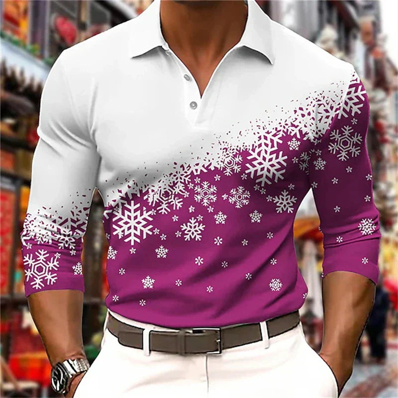 Langarm-Weihnachtspolohemd Maxy