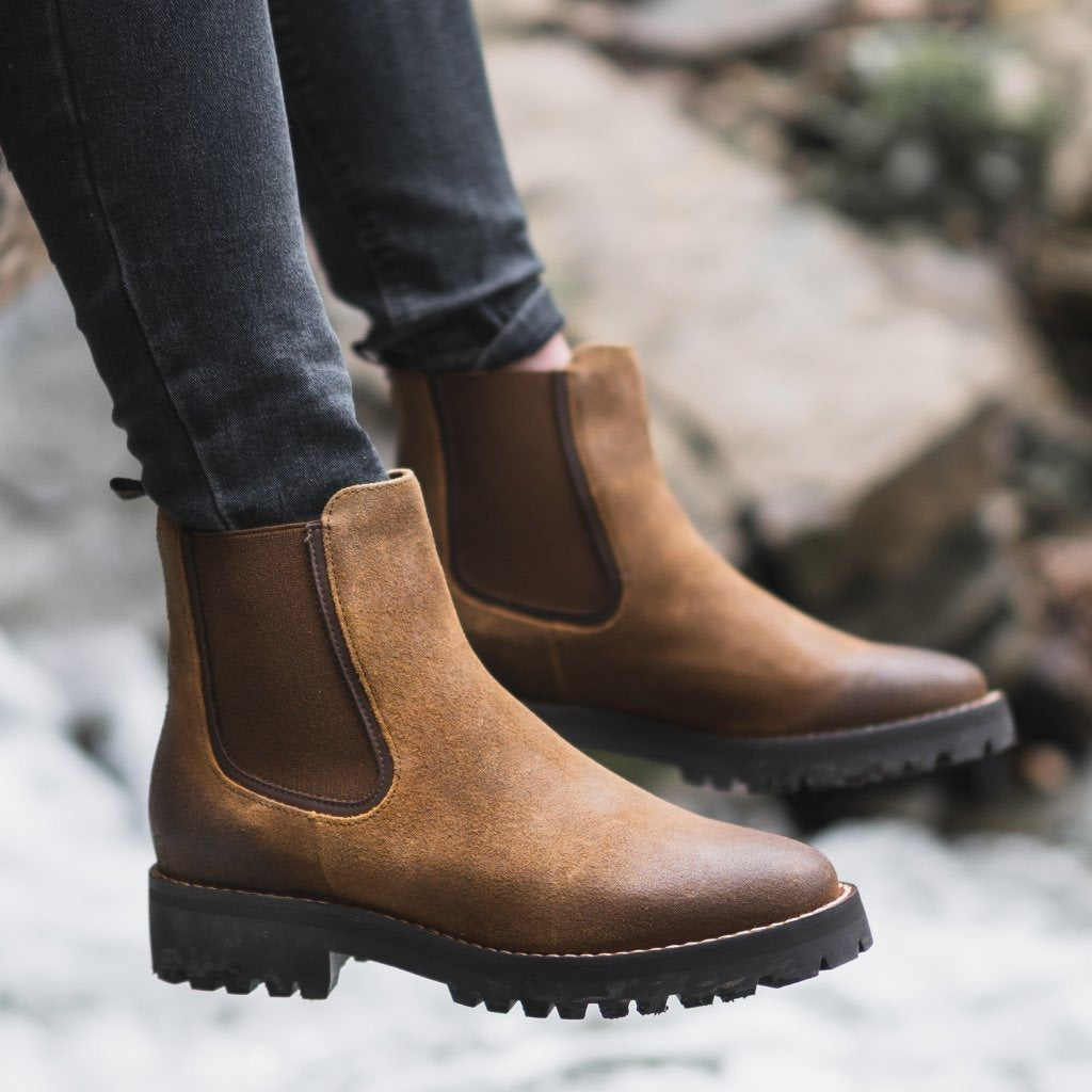 MODEGEIST Damen Ankle-Boots Chunky-Sohle Vielseitiger Style