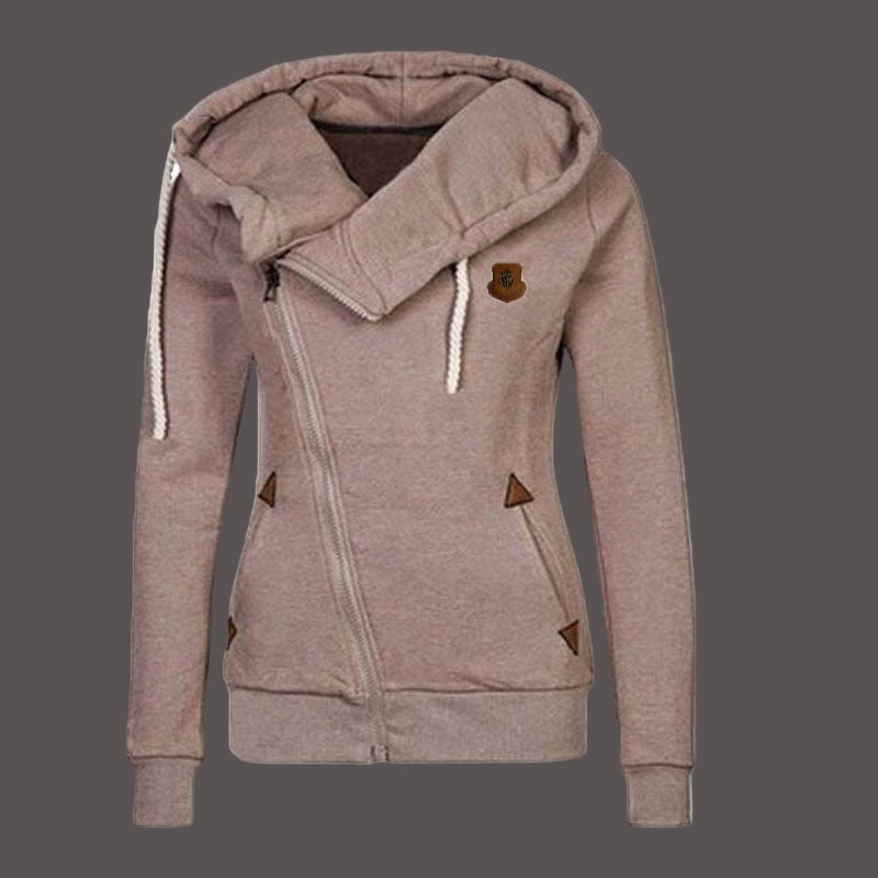 ModeGeist | Kapuzenpullover Jacke Asymmetrischer Reißverschluss