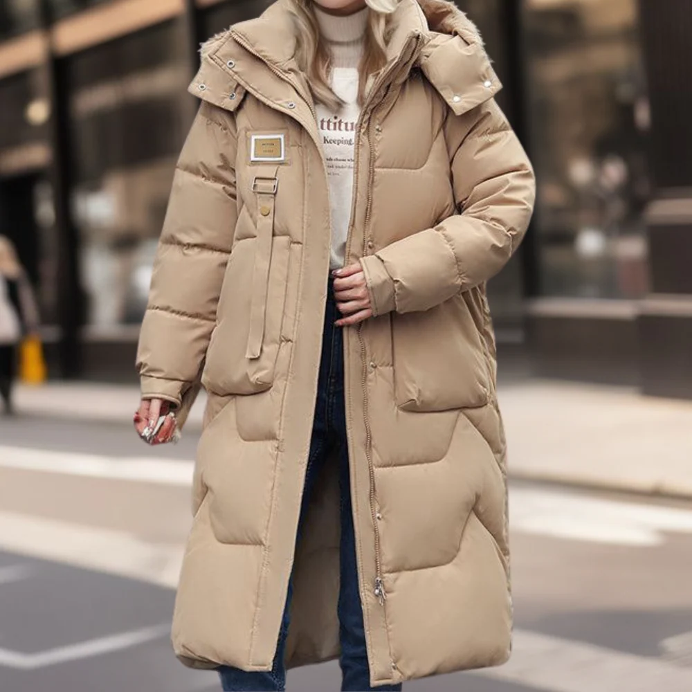 ModeGeist | Steppjacke - Oversized Passform - Lange Länge - Mit Kapuze - Warme Isolierung