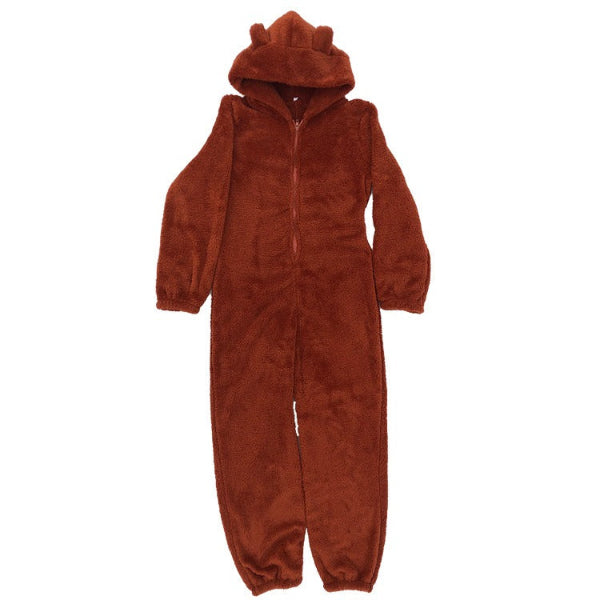 ModeGeist | Damen Teddy Fleece Overall mit Kapuze