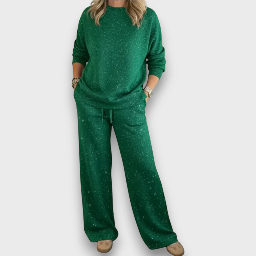 MODEGEIST Damen Lounge-Set zweiteilig weicher Stoff entspannt