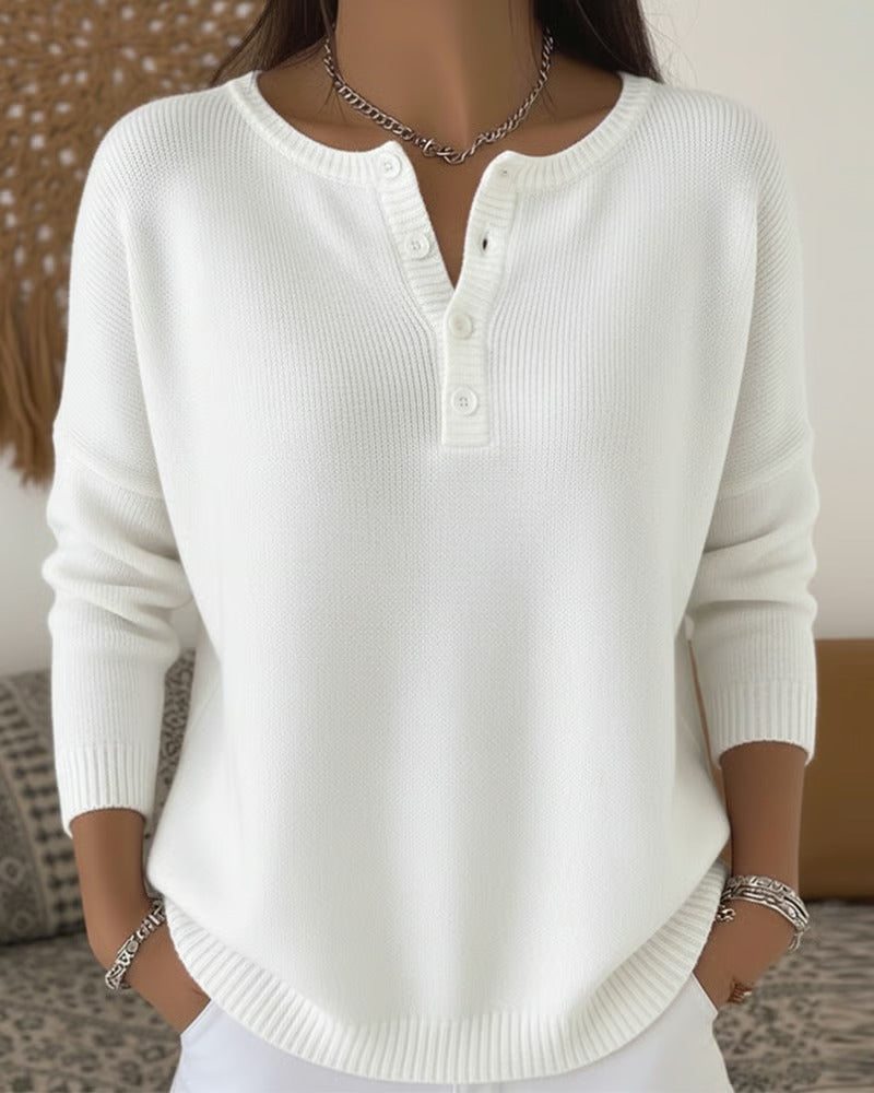 ModeGeist | Klassische Strickjacke mit Knöpfen und langen Ärmeln