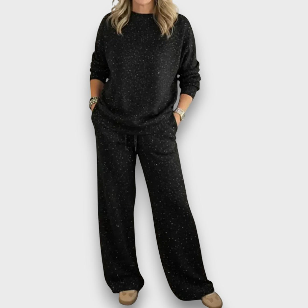 MODEGEIST Damen Lounge-Set Zweiteilig Weicher Stoff Entspannte Passform