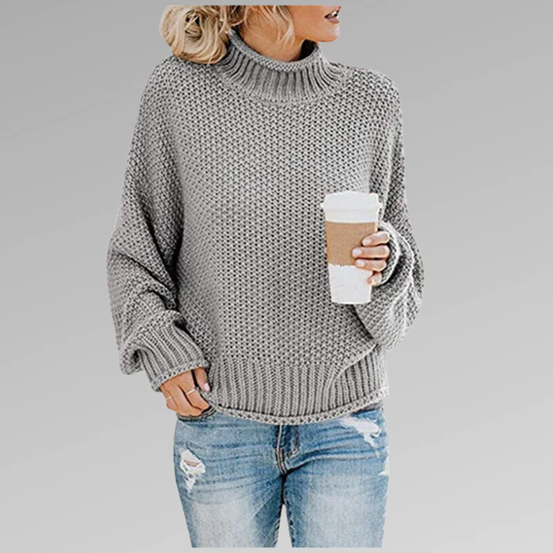 ModeGeist | Weicher Damen Rollkragenpullover mit Strickstruktur