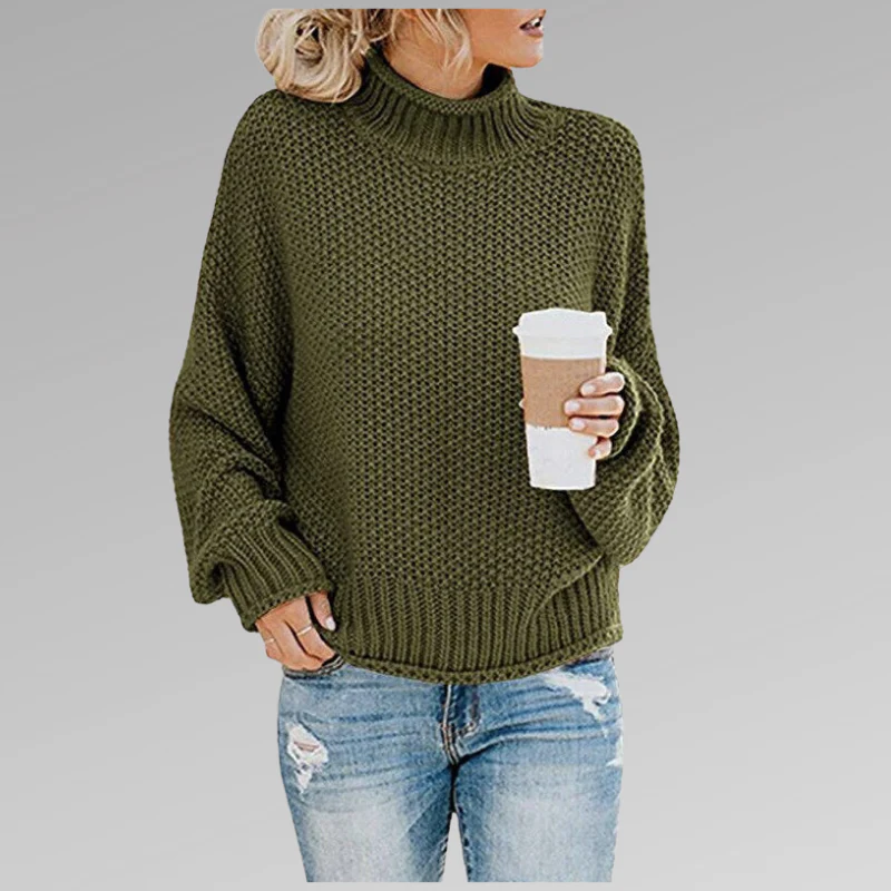 ModeGeist | Weicher Damen Rollkragenpullover mit Strickstruktur