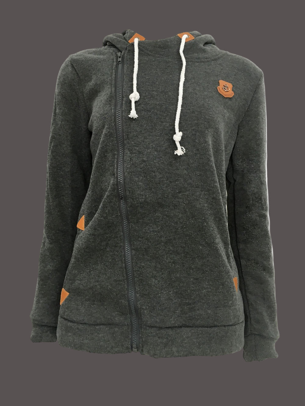 ModeGeist | Kapuzenpullover Jacke Asymmetrischer Reißverschluss
