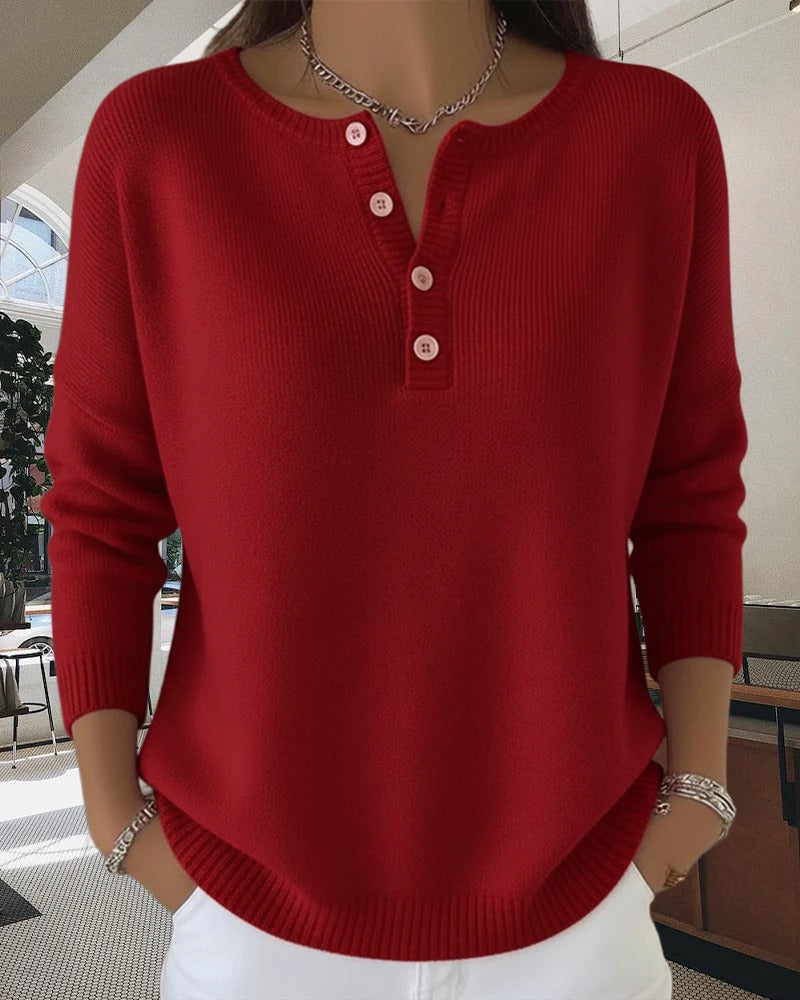 ModeGeist | Klassische Strickjacke mit Knöpfen und langen Ärmeln