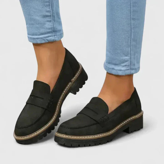 MODEGEIST Damen Loafer Komfort Ergonomisch Schwarz