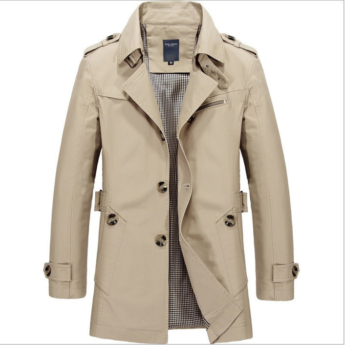 ModeGeist | Wasserdichter Herren-Trenchcoat mit Doppelknöpfen - Miles