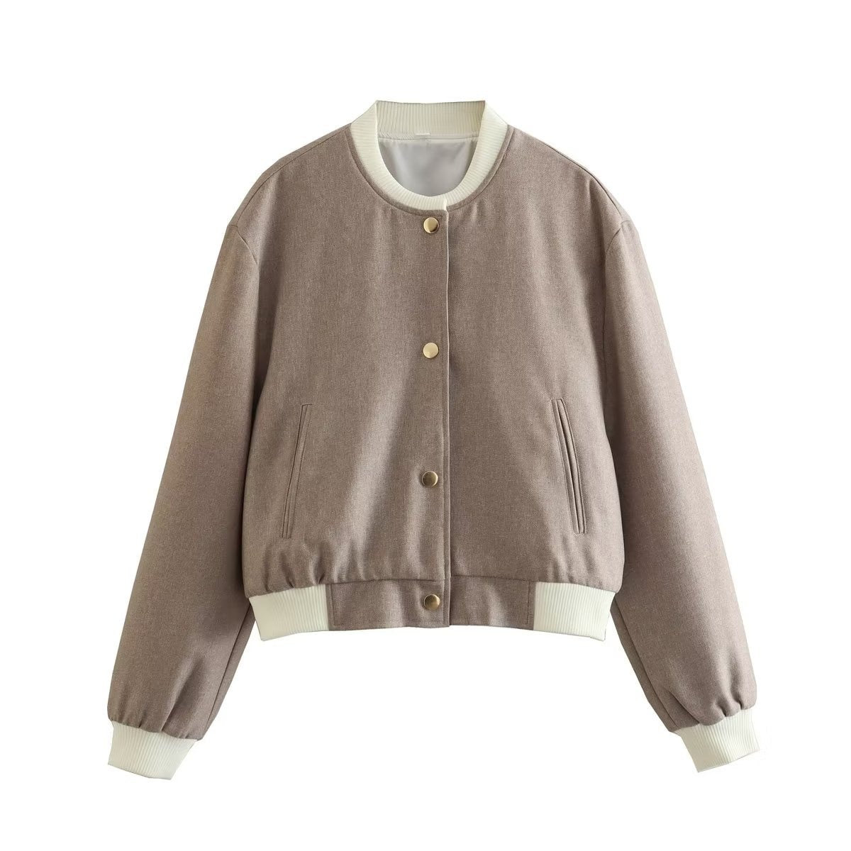 ModeGeist | Kurze Jacke mit Metallknöpfen für Damen im lässigen Design Liora