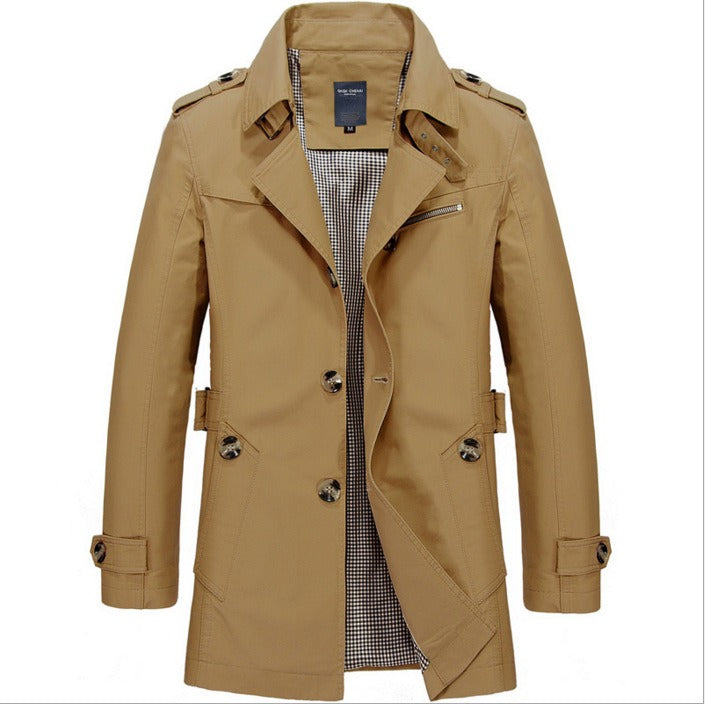 ModeGeist | Wasserdichter Herren-Trenchcoat mit Doppelknöpfen - Miles