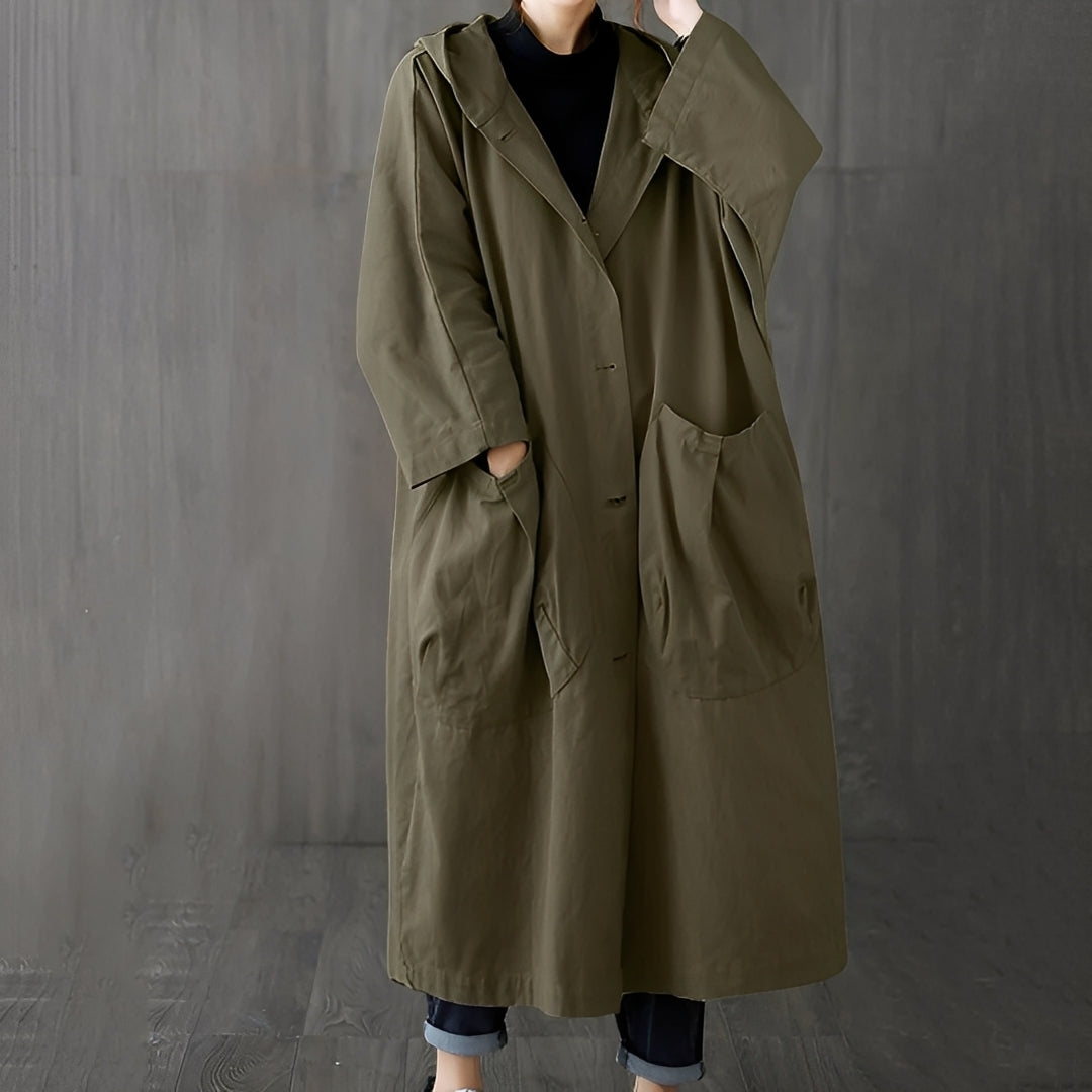 ModeGeist | Moderner Trenchcoat mit Taschen für Frauen