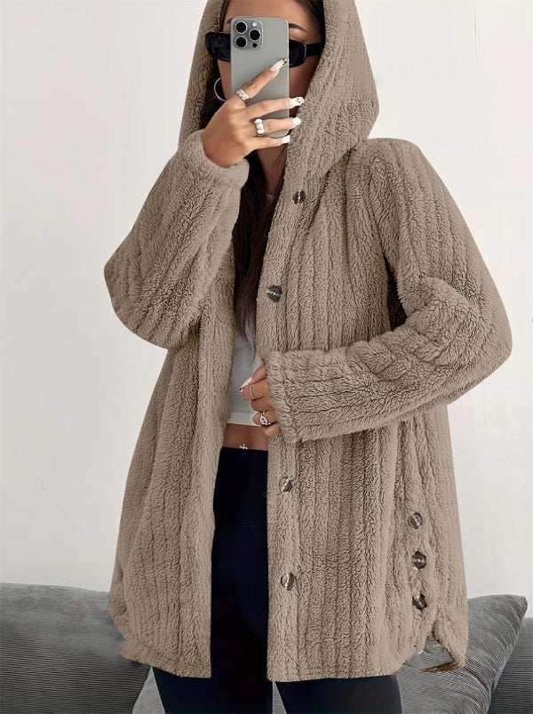ModeGeist | Teddy Damenjacke mit Kapuze