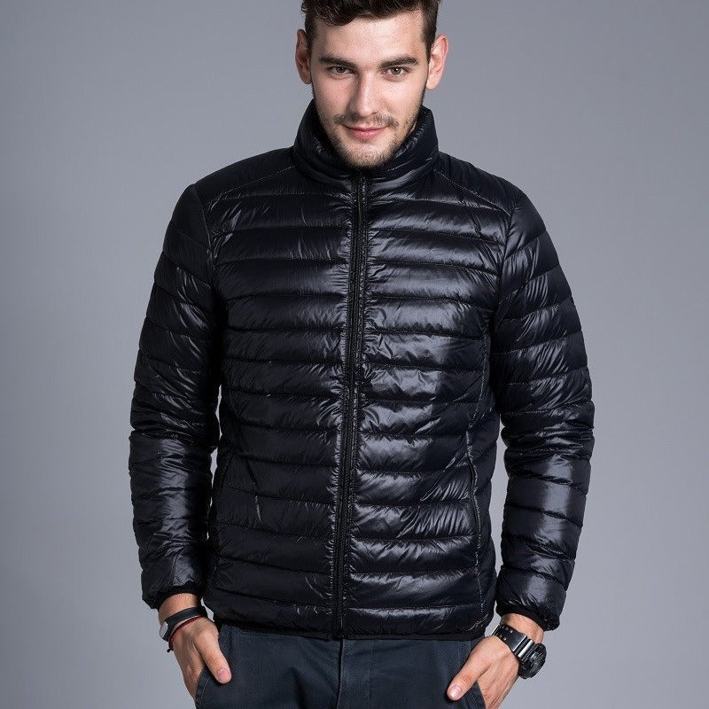 ModeGeist | Herren-Steppjacke mit Kapuze und Reißverschluss - Tidus