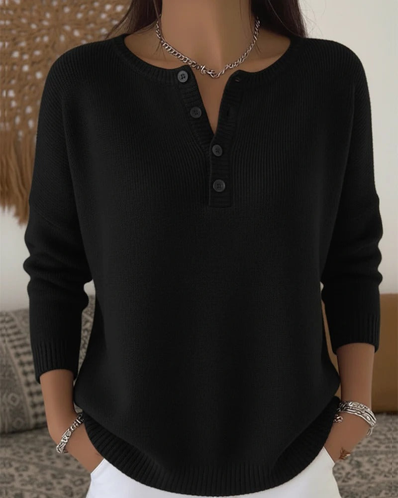 ModeGeist | Klassische Strickjacke mit Knöpfen und langen Ärmeln