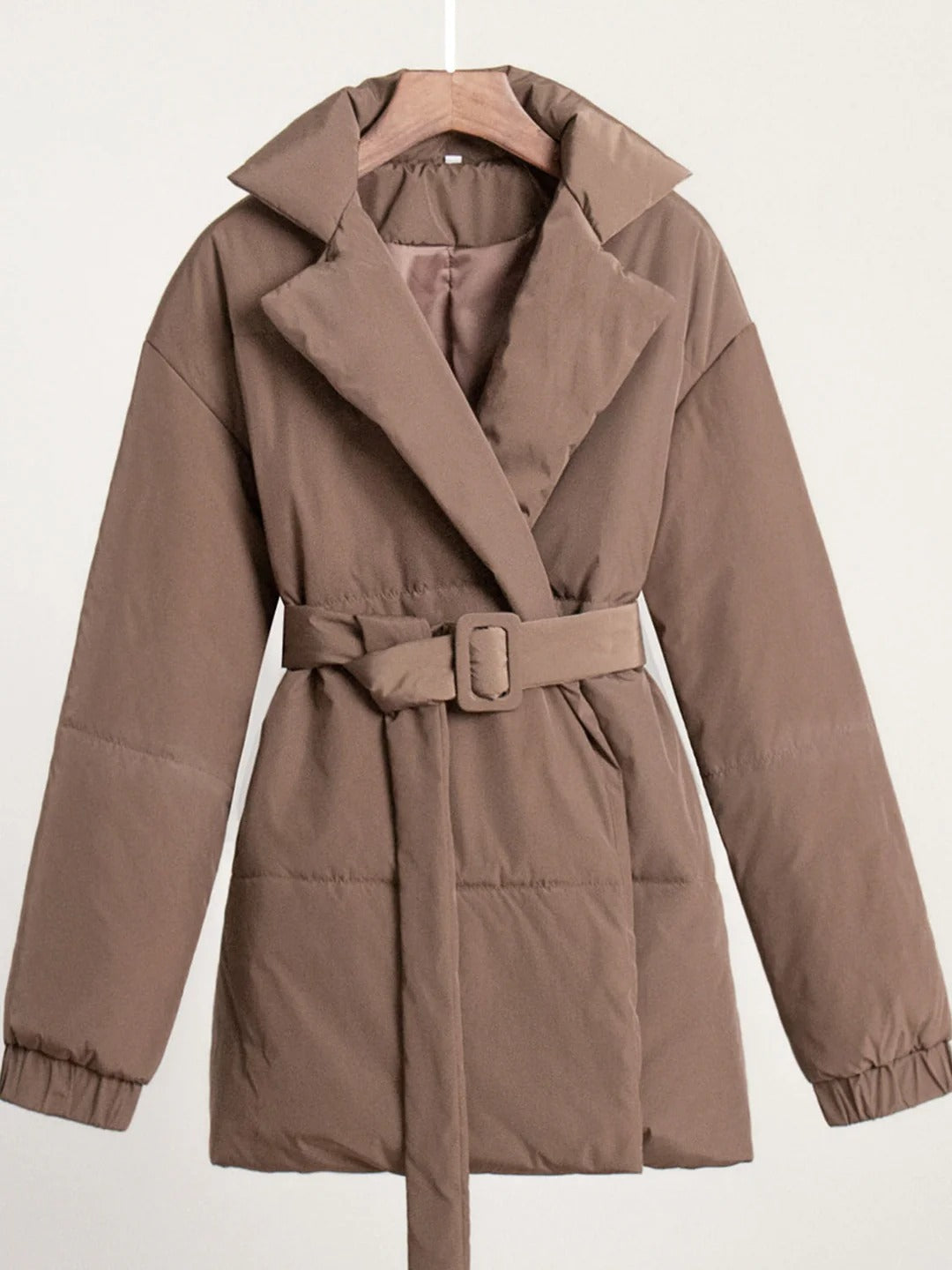 ModeGeist | Gürteltaschen Pufferjacke Wickel Front Stepp Wintermantel