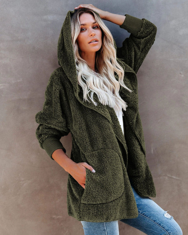 ModeGeist | Bequeme Übergrößen Damen Teddyweste Mit Kapuze