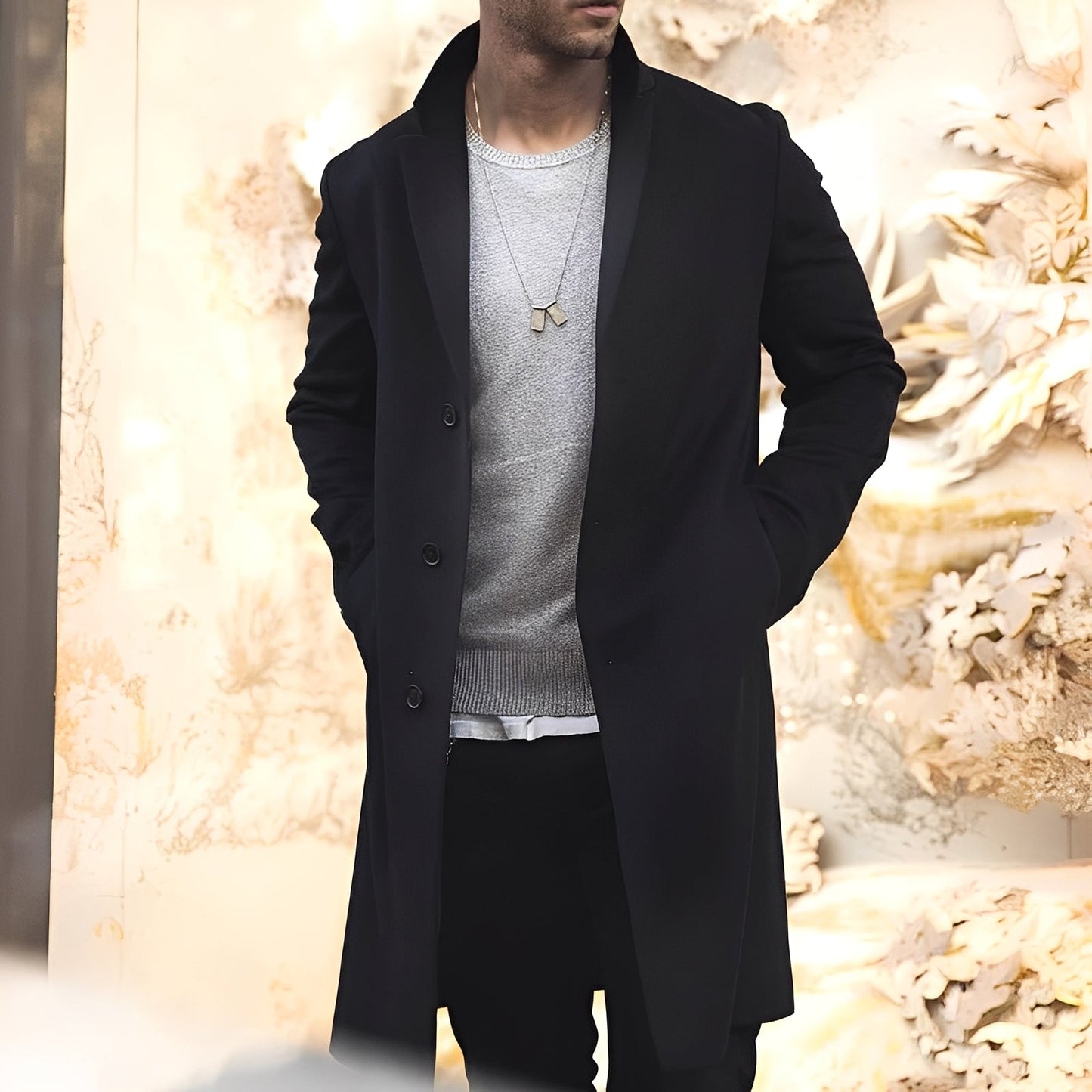 ModeGeist | Eleganter Trenchcoat mit Reverskragen für Herren