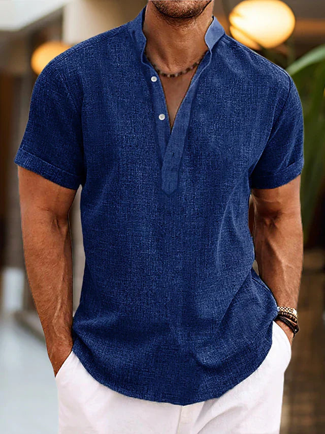 Elegantes, bequemes Herren-Poloshirt mit V-Ausschnitt