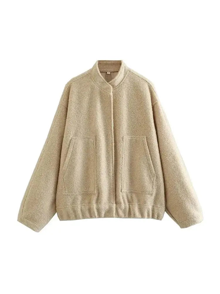 ModeGeist | Übergröße Schnitt Minimalistische Teddyjacke