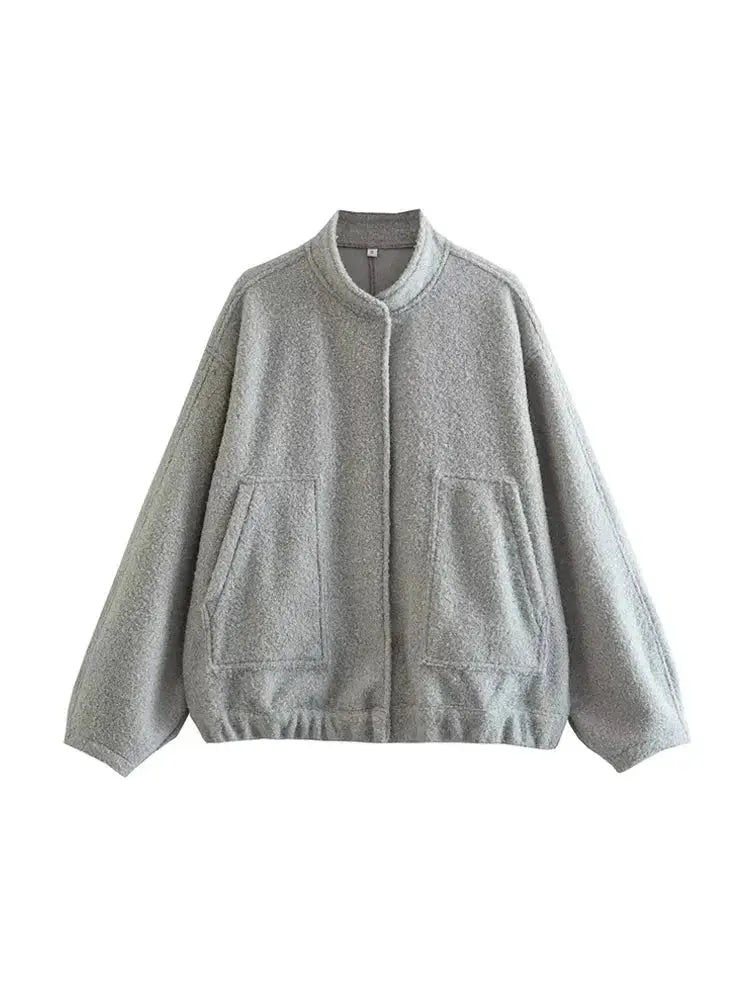 ModeGeist | Übergröße Schnitt Minimalistische Teddyjacke