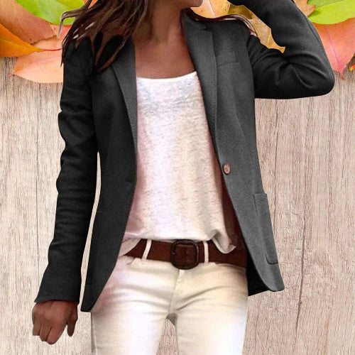 ModeGeist | Revers Knopf Schlanke Lange Ärmel Damen Blazer