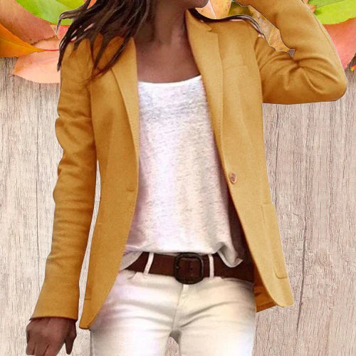 ModeGeist | Revers Knopf Schlanke Lange Ärmel Damen Blazer
