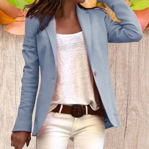 ModeGeist | Revers Knopf Schlanke Lange Ärmel Damen Blazer