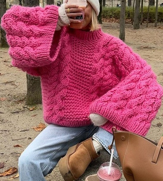 ModeGeist | Grobes Zopfmusterpullover