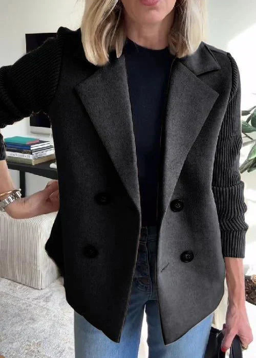 MODEGEIST Damen Mantel Tailliert Klassisch Strukturiert Winter