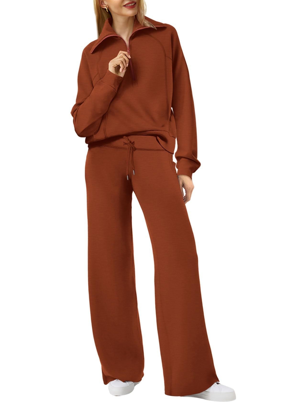 Fudus Damen-Set: Angenehmer Zip-Pullover und Hose mit Kordelzug