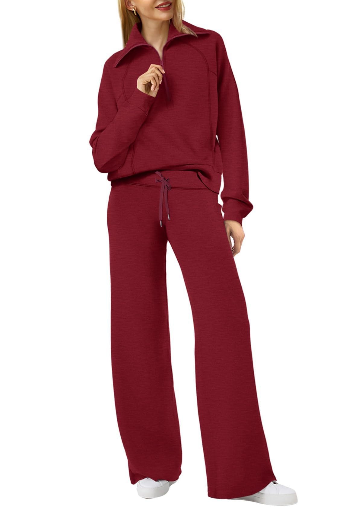Fudus Damen-Set: Angenehmer Zip-Pullover und Hose mit Kordelzug
