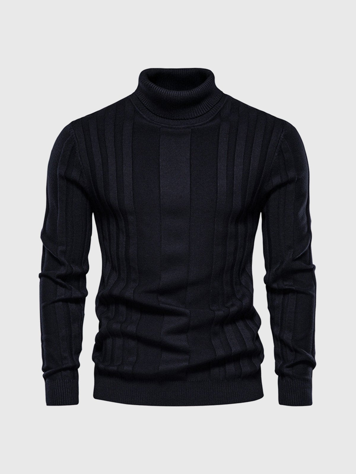 Herrenpullover mit Rollkragen und Streifen