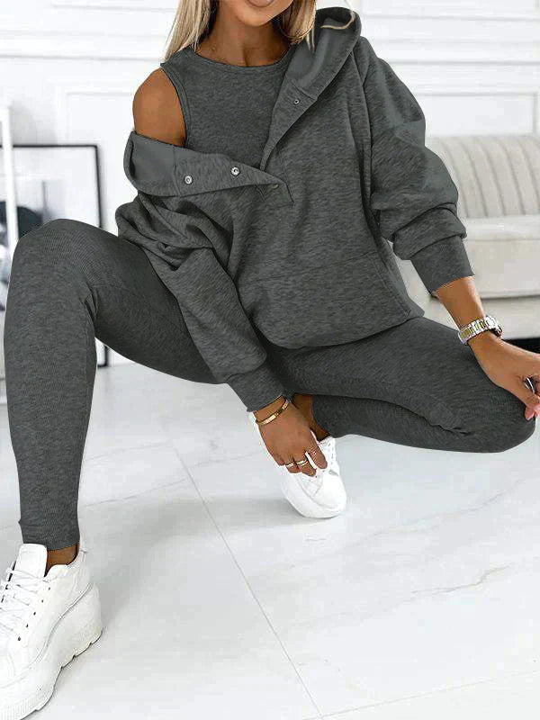Damen-Loungewear-Set: 3-teilig und kuschelig