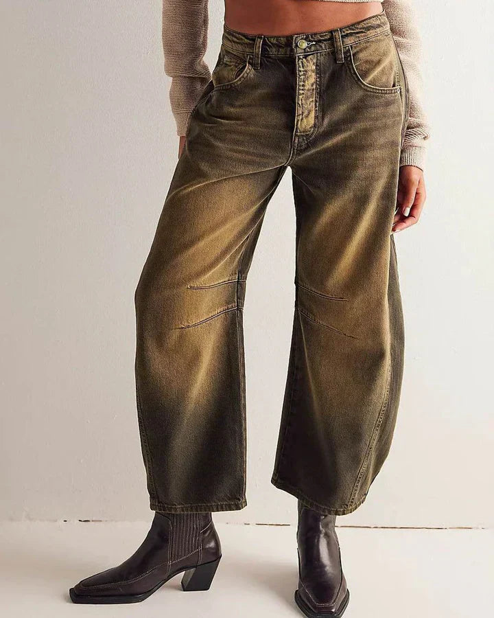 Adeline Damenjeans mit mittelhoher Leibhöhe und Barrel-Bein