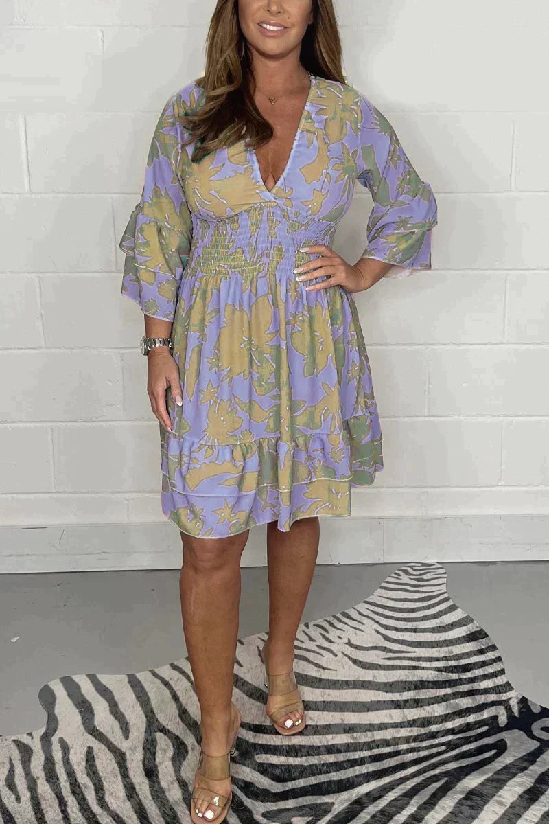 Mariés schwingendes Kleid mit V-Ausschnitt