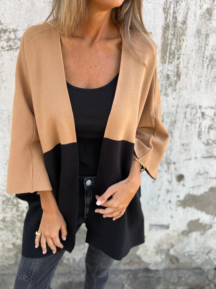ModeGeist | Farbenblock Cardigan Stilvoll und Bequem Modernes Design