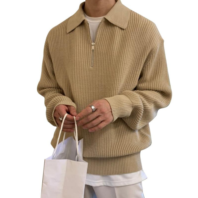 ModeGeist | Strickpullover mit Reißverschluss Weich und Stilvoll Lässige Eleganz