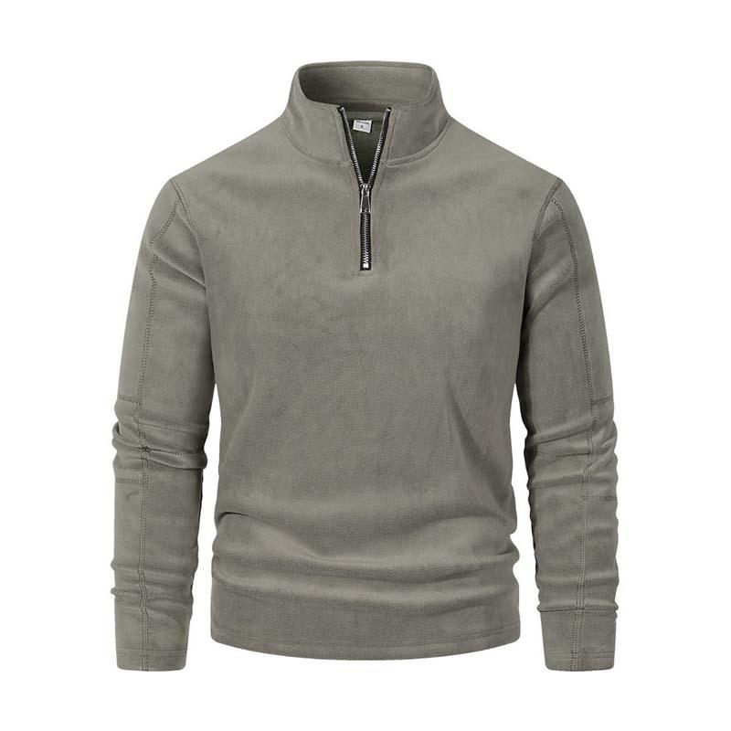 ModeGeist | Langärmliger Pullover mit Halblangem Reißverschluss Weicher Fleece Komfort und Stil