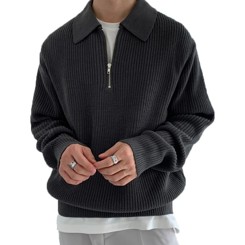 ModeGeist | Strickpullover mit Reißverschluss Weich und Stilvoll Lässige Eleganz