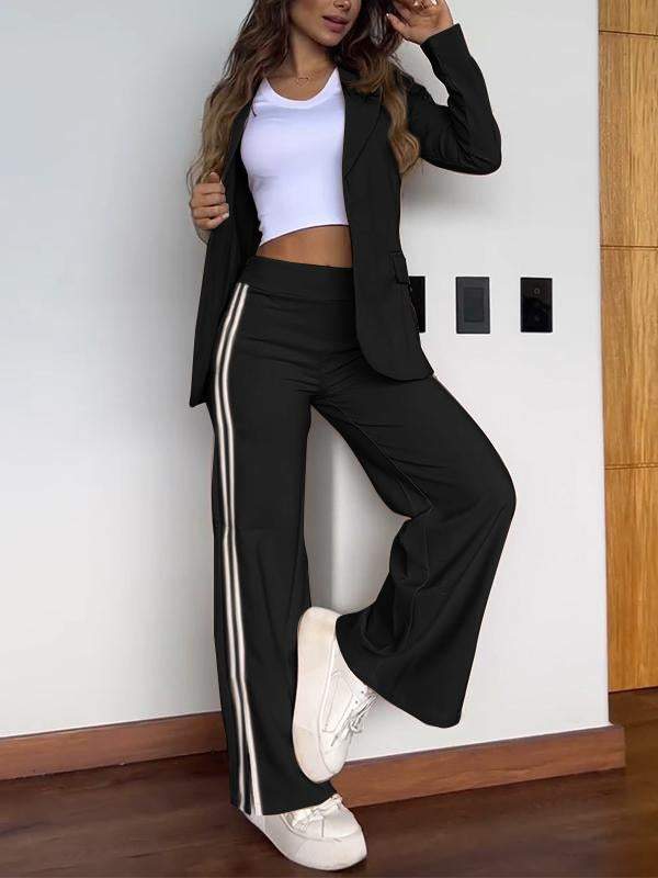 ModeGeist | Sportliches Co Ord Satz mit Blazer und Weitem Hosen
