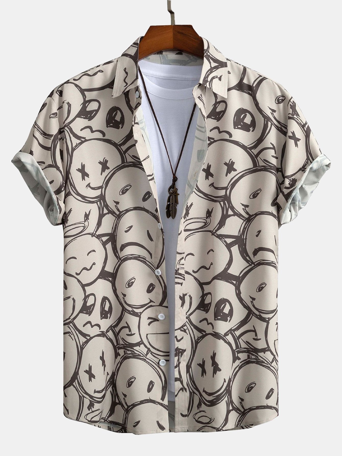 Felix Hemd in Beige mit besonderem Druck