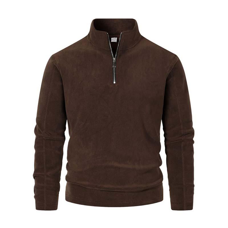 ModeGeist | Langärmliger Pullover mit Halblangem Reißverschluss Weicher Fleece Komfort und Stil