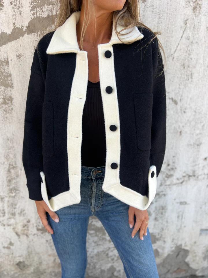 ModeGeist | Kurze Jacke mit Kontrastkanten Moderner Schnitt Zeitloses Design