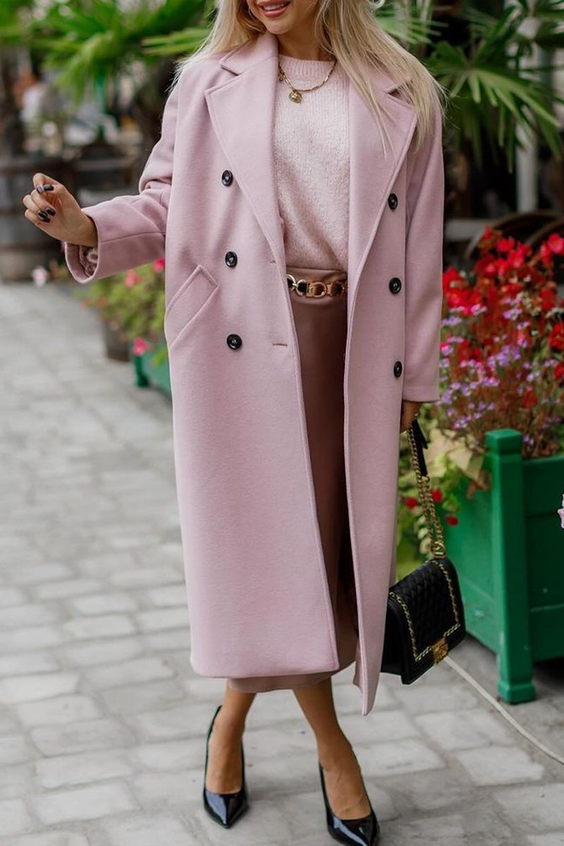 ModeGeist | Lange Jacke mit Doppelknopfverschluss Eleganter Schnitt Zeitloses Design